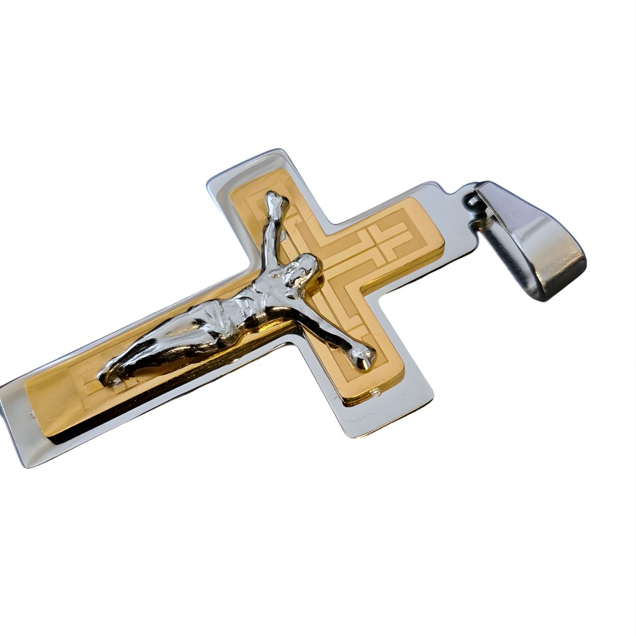 Colar Masculino RE-32558 - Dourado/Prateado/70cm