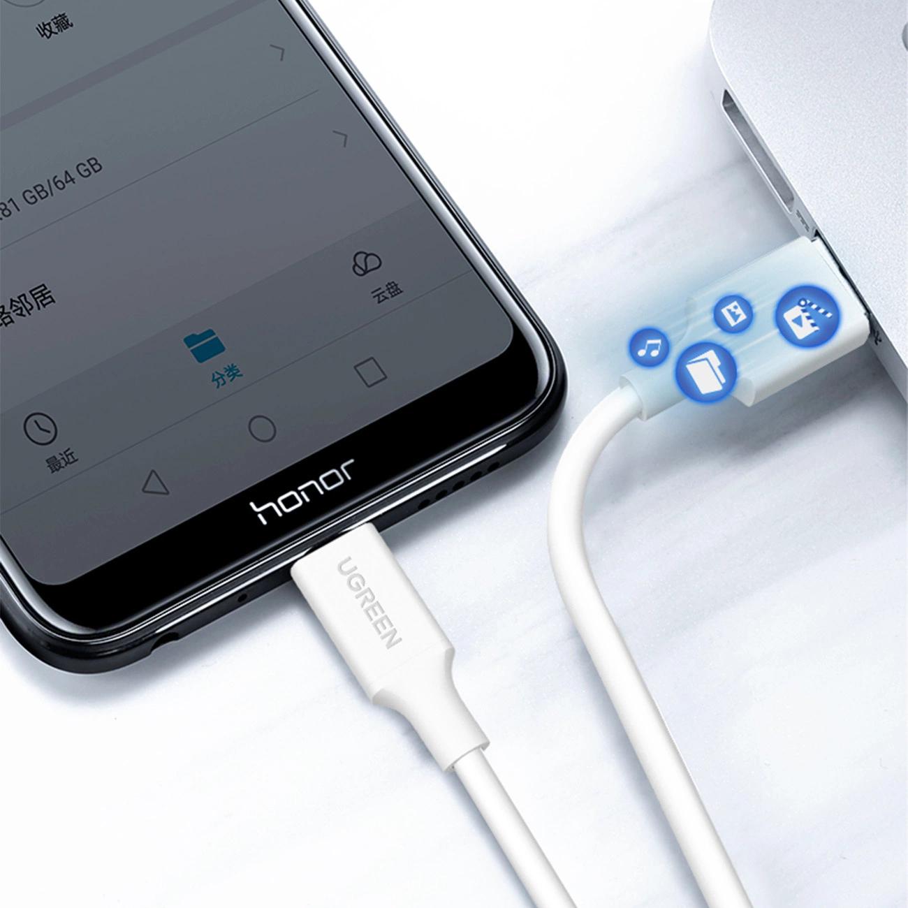 UGREEN Cabo Micro USB para USB-A – 0,25 m - Branco