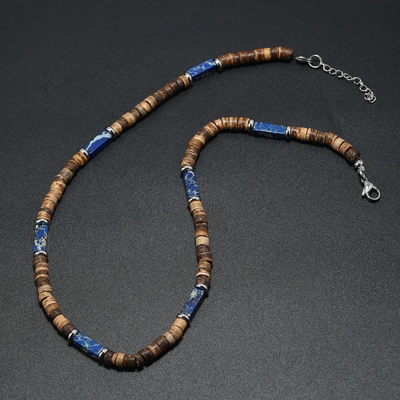Colar AB-34058 - Castanho / Azul