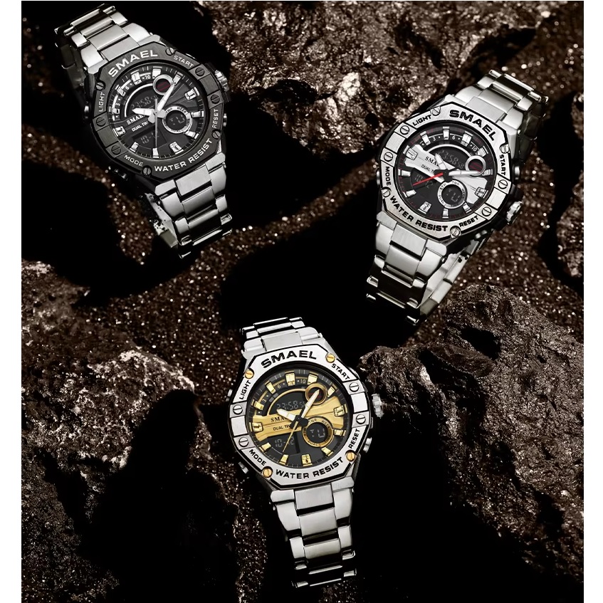 Relógio SMAEL EF-35294 - Prata / Preto