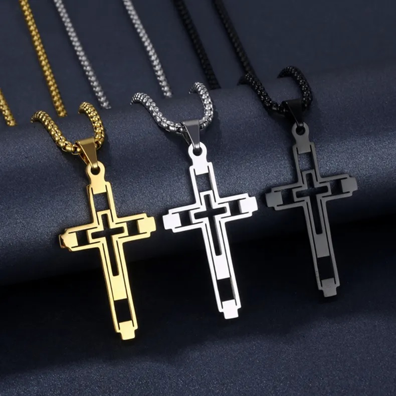 Colar EM-34150 Cross - Dourado