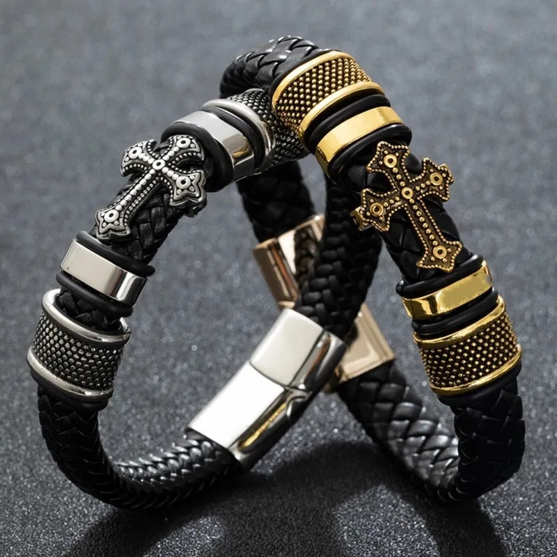 Pulseira GA-33432 Cross - Preto / Dourado