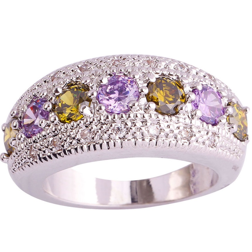 Anel GA-1210 - Prateado/Roxo/62mm
