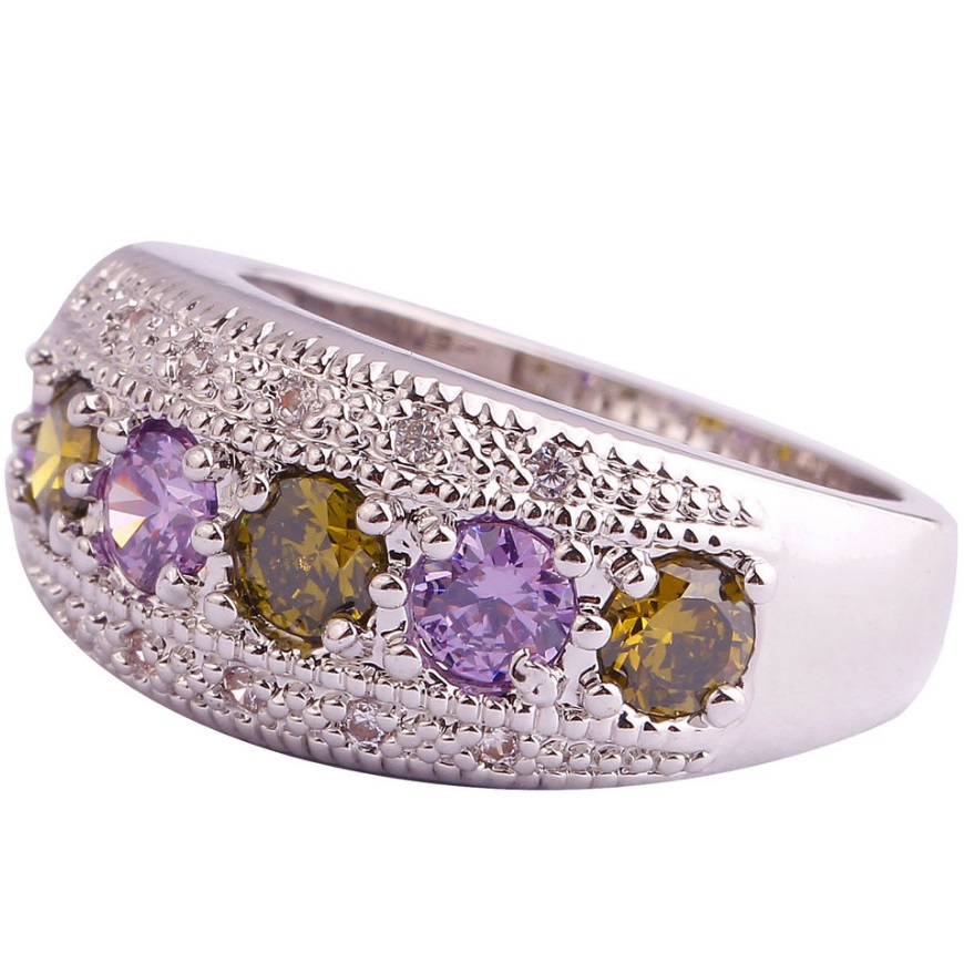 Anel GA-1210 - Prateado/Roxo/62mm