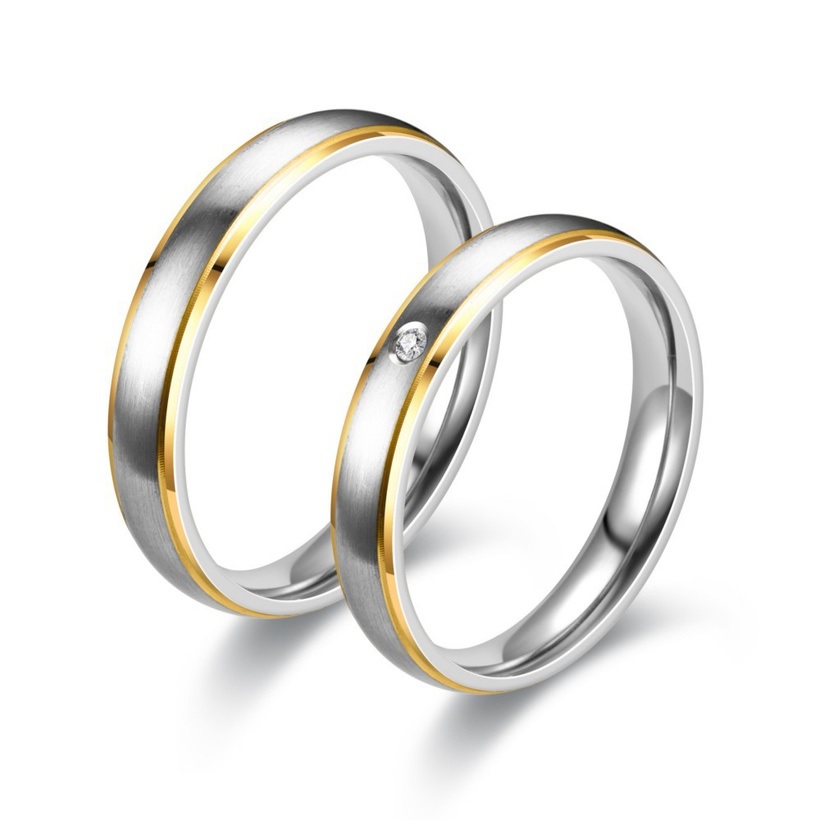 Anel feminino KN-17568 - Prata / Dourado / 62mm