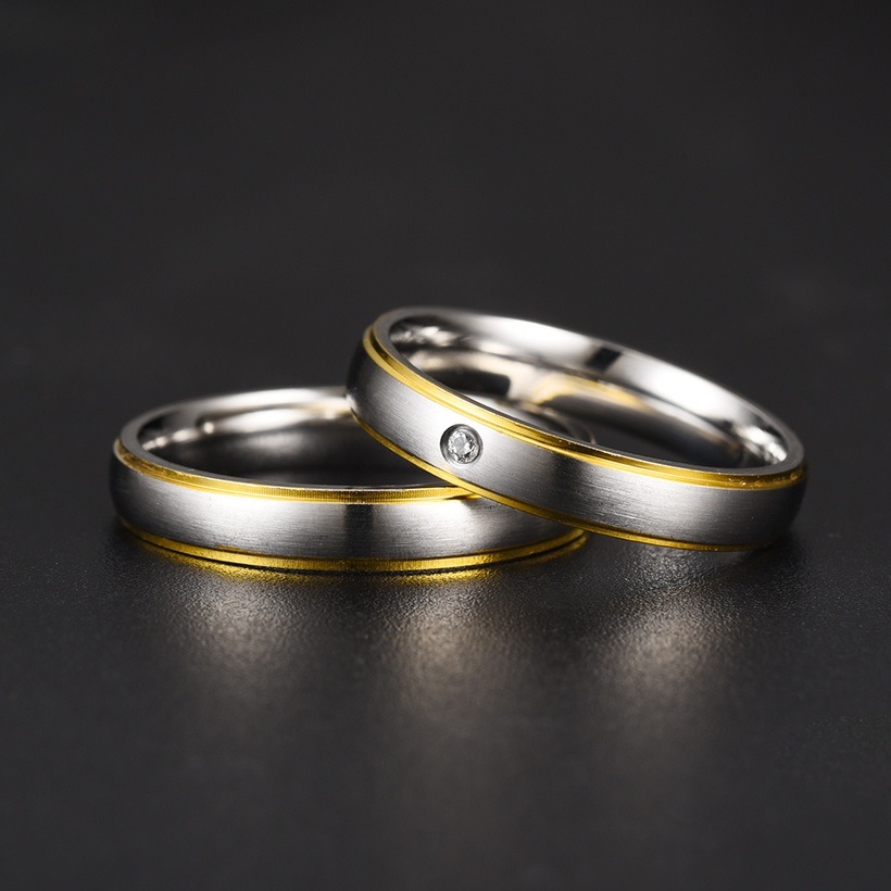 Anel feminino KN-17568 - Prata / Dourado / 62mm