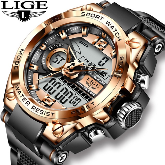 Relógio LIGE RA-14664 - Preto / Prateado