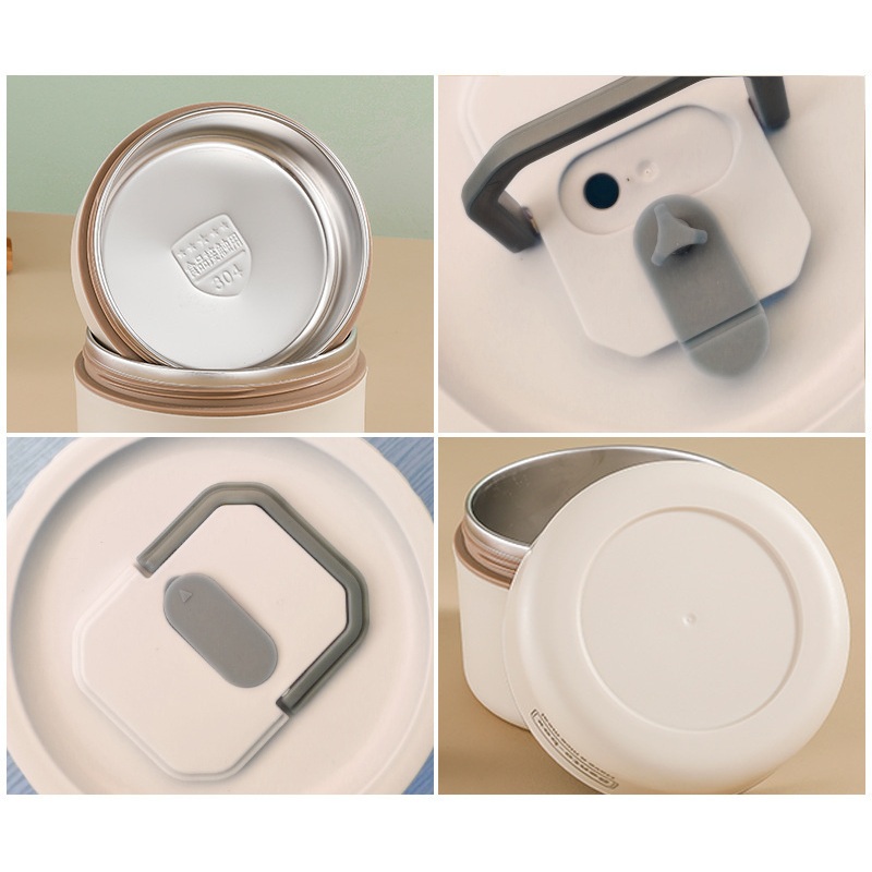 Conjunto de marmitas com bolsa térmica - Bege