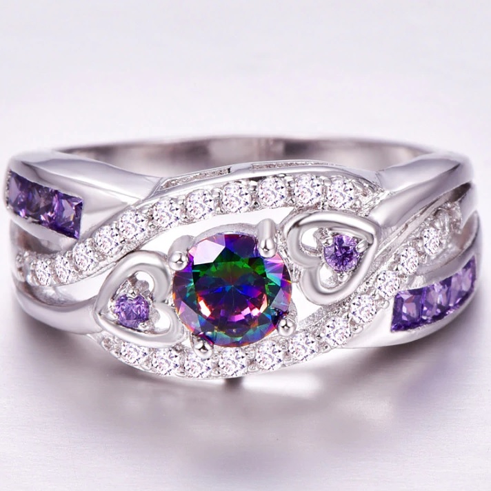 Anel CO-6469 - Prata/VioletaAB/67mm