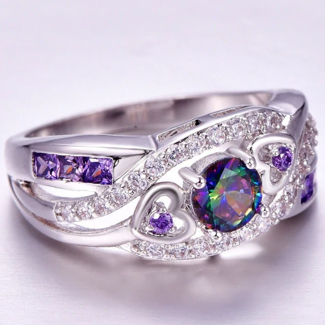 Anel CO-6469 - Prata/VioletaAB/67mm