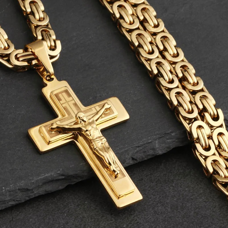 Colar Masculino RE-32558 - Dourado/Prateado/70cm