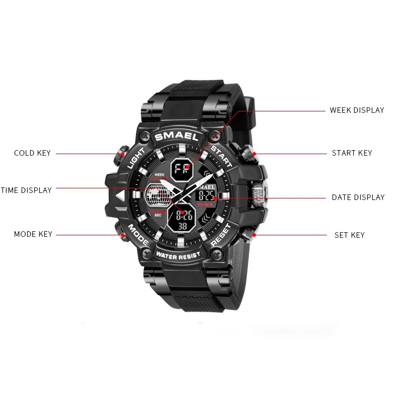 Relógio SMAEL DA-29494 - Preto