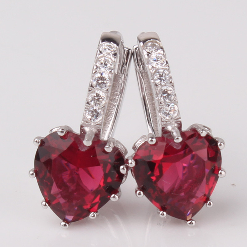 Brincos Silver Heart - Verde claro