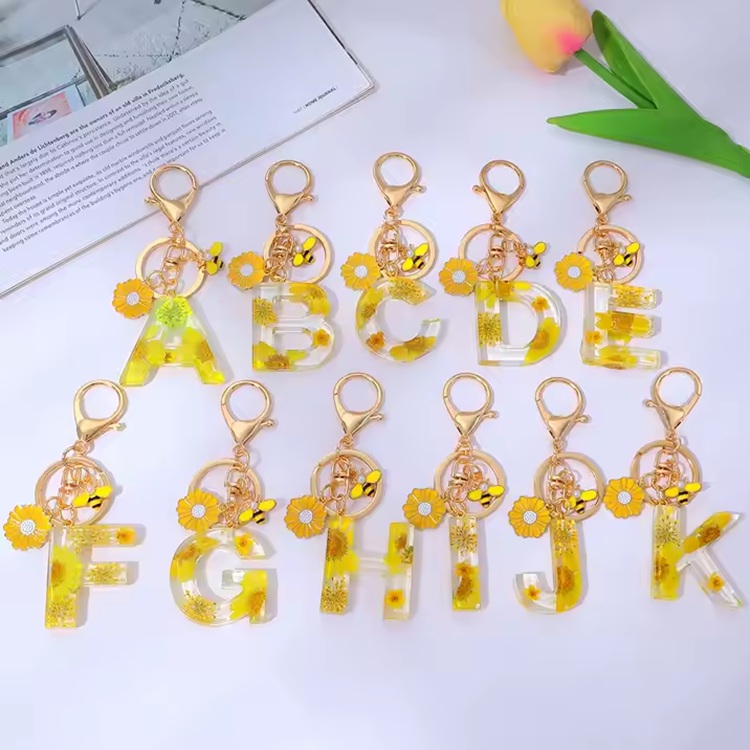 Chaveiro Alfabeto - E / Amarelo