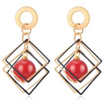Brincos DA-27456 - Dourado / Vermelho