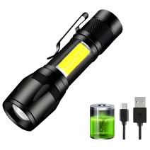 Mini lanterna LED com carregamento USB - Preto