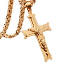 Colar com Cruz JC-38700 - Dourada / 60cm