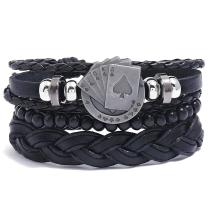 Pulseiras masculinas Playing Cards - Preto