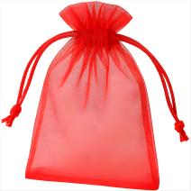 Saco de organza para presente - Vermelho / 10 × 12 cm / 10 peças