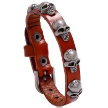 Pulseira Small Skull - Castanho