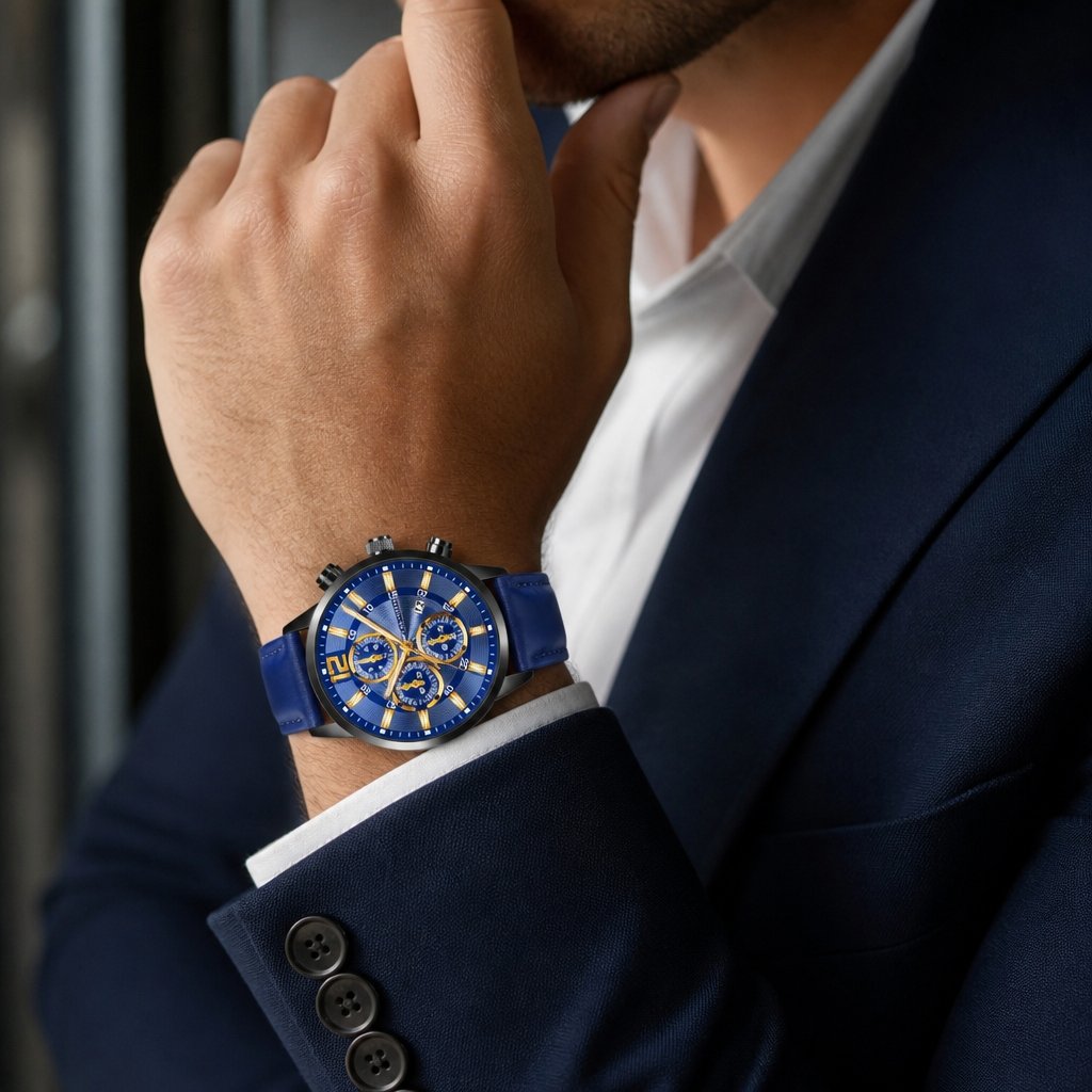Relógio NI-11711 - Azul / Dourado