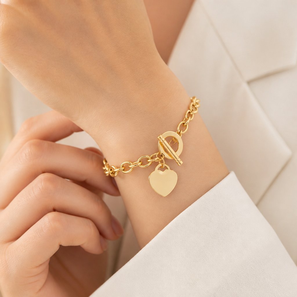 Pulseira Elegant Heart - Dourada