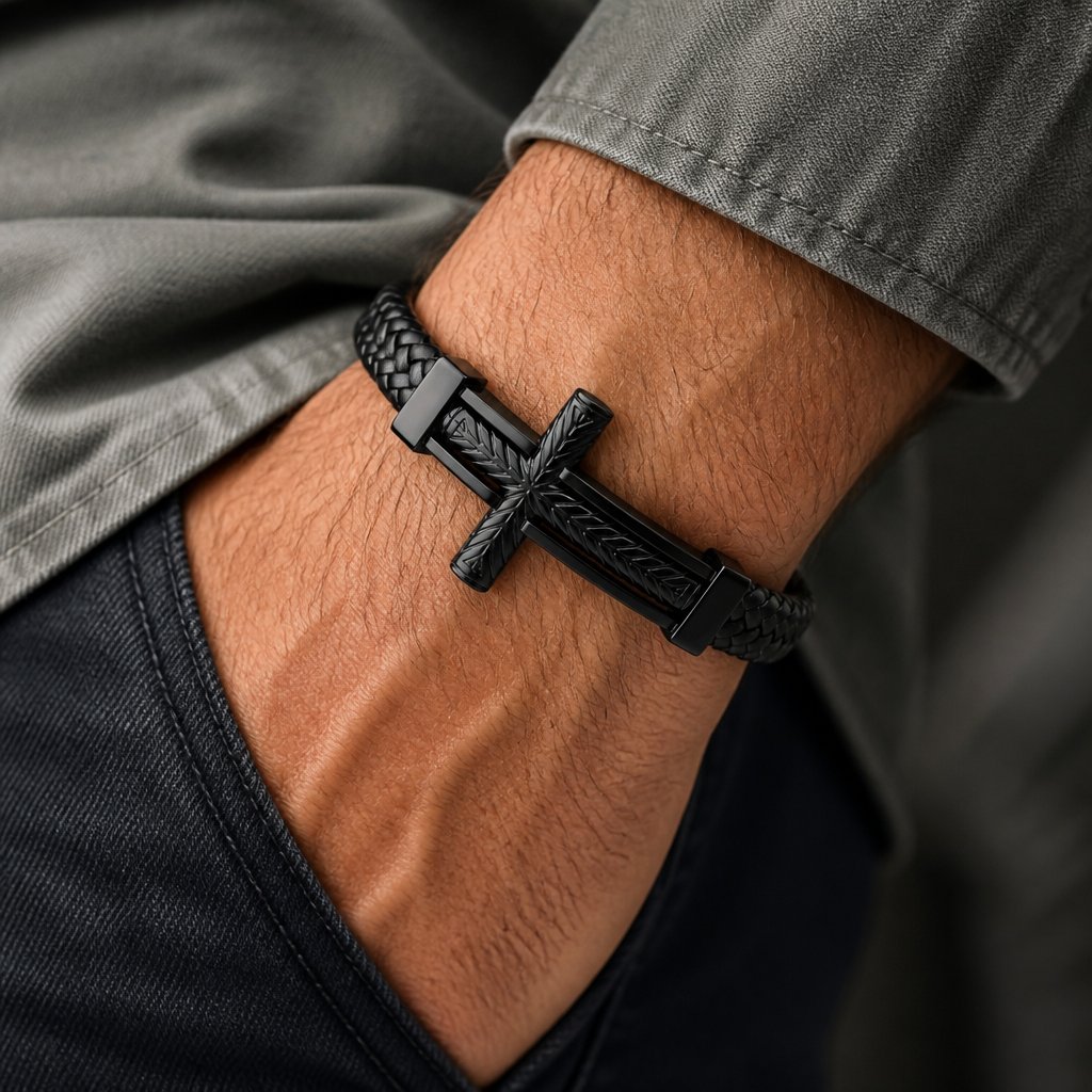 Pulseira Big Cross - Preto