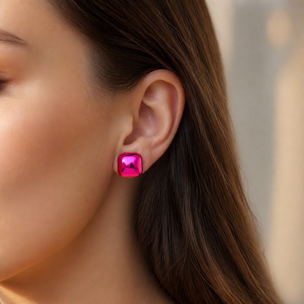 Brincos AD-33122 - Square / Rosa