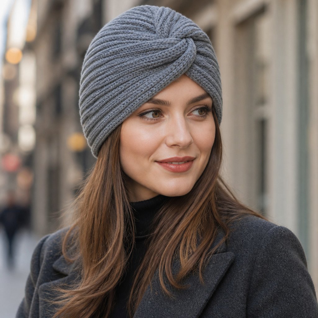 Touca turbante - Cinza escuro