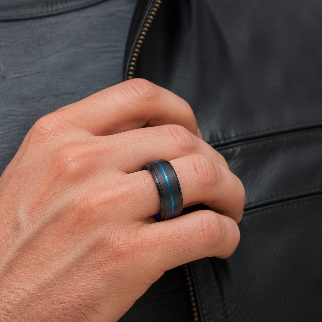 Anel AR-7140 - Preto / Azul / 57mm